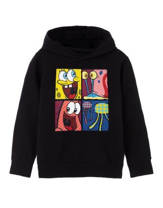 SpongeBob SquarePants Bob Esponja Calça Quadrada Unissex Crianças Hoodie Black Pop Art Preto 9-10 Years
