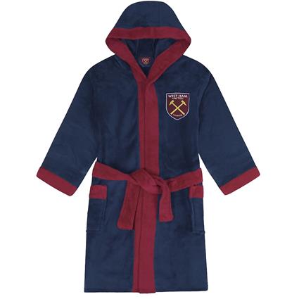 West Ham United FC West Ham United Boys Vestir Vestido Robe Hooded Fleece Kids FUTEBOL OFICIAL Azul marinho 11-12 Years