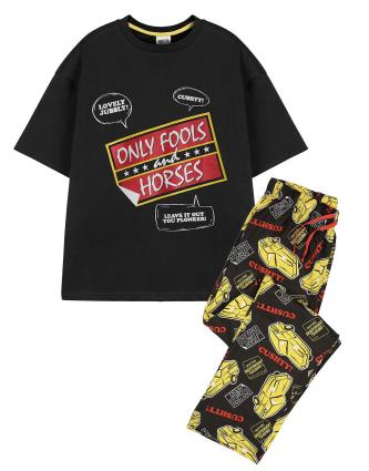 Conjunto de Pijama de Perna Longa de Manga Curta para Homens Only Fools And Horses com Logo Preto Medium