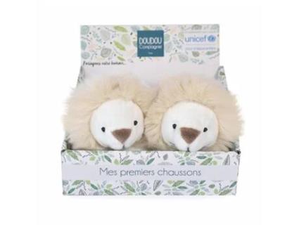 Chinelos de Unissexo DOUDOU & COMPAGNIE Guizo Unicef Lion Branco (0/6 meses)