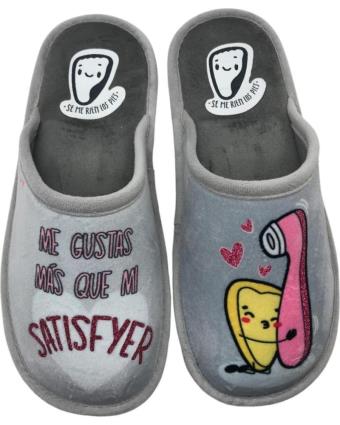 Pantufas de Mulher SE ME RIEN LOS PIES ZAPATILLA CASA MUJER JONAS11 GRIS