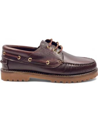 Sapatos de Homem TIMBOS ZAPATO NAUTICO DE HOMBRE PIEL MARRON 130638 MARRóN