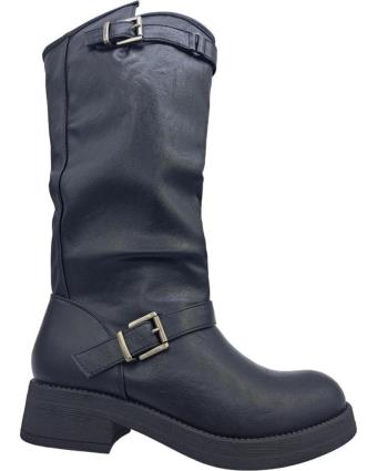 Botas de Mulher CALZADOMANIA BOTA HEBILLAS NEGRO