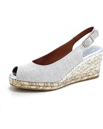Sandálias de Mulher VIGUERA ALPARGATA CASUAL DE TELA CON CUNA DE YUTE PLATA