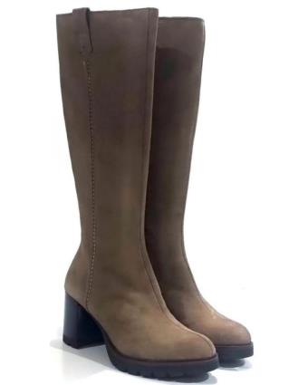 Botas de Mulher VIGUERA BOTA CASUAL DE SERRAJE CON TACON TAUPE