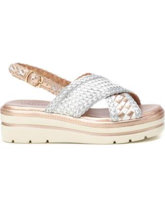 Sandálias de Mulher CARMELA SANDALIA MUJER EN PIEL DE PALAS CRUZADAS Y DISENO TRENZADO NUDE