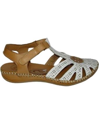 Sandálias de Mulher ERASE SANDALIA CUNA MUJER PIEL BLANCO