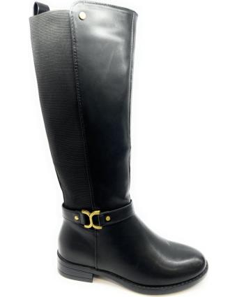 Botas de Mulher CHIC VISION BOTA MUJER ALTA ELASTICO PLANA NEGRO
