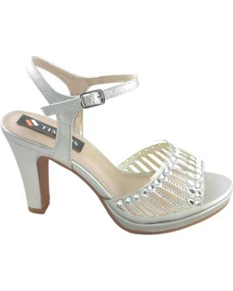 Sandálias de Mulher TIMBOS ZAPATOS 127585 COLOR PLATA MATERIAL METALIZADO COMBINADO BRI PLATEADO