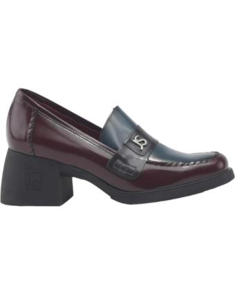 Sapatos de salto de Mulher JOSE SAENZ MOCASIN TACON PIEL BURDEOS ANTIC RIOJA-ANTIC PETROLEO-ANTIC GRIS
