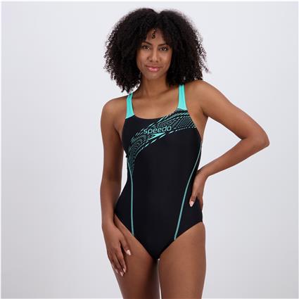 Speedo Medley Logo - Azul - Fato Banho Natação Mulher tamanho L