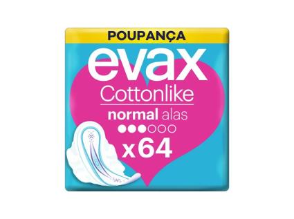 Pensos Higiénicos Evax Cottonlike Normal Alas 64