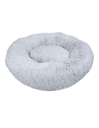 Cama Para Cão Redonda Anti Stress Pelo Cinzento 100 Cm