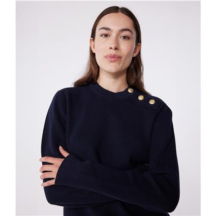 Camisola de algodão lisa para mulher, Petit Bateau