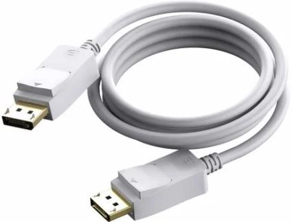 Professional INSTALLATION-GRADE Displayport Cabo - Version 1.2 4K - Gold Connectors - Supports 1 Mbps Bidirectional AUX Channel AND Hotplug - DP (M) to DP (M) - Outer Diameter 7.3 MM - 28 AWG - 1 M - White