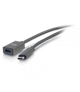 1FT USB-C to C 3.1 (gen 2) Male to Female Extension Cabo (10GBPS) - Cabo Extensor USB - USB-C (M) Para USB-C (F) - USB 3.1 GEN 2 / Thunderbolt 3 - 3 A - 30 CM - Moldado - Preto