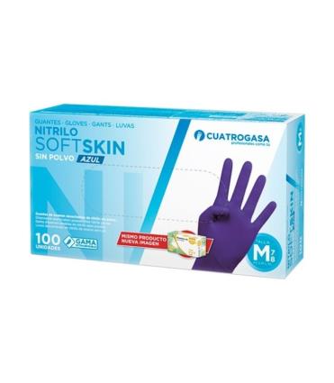 Softskin Nitrilo Azul Luvas 100Uin