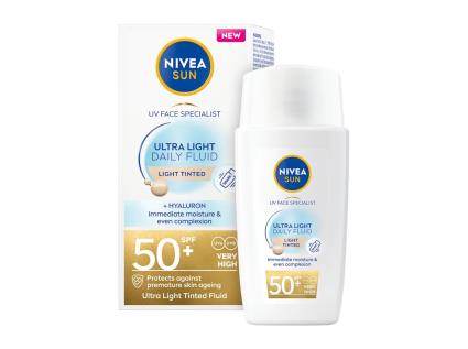 Fluido Uv Nivea Sun Ultra Leve Tom Light Fp50+ 40ml