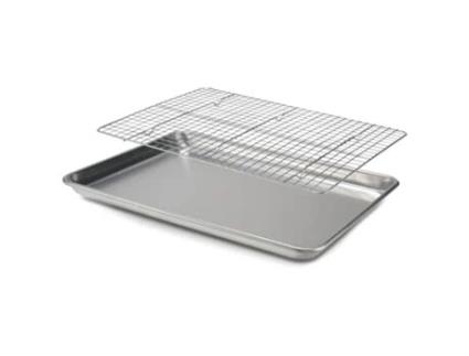 Conjunto de Assadeira 13 x 18 Polegadas Bancos com Grelha de Resfriamento Folhas de Assadeira para Forno para Cozinhar Chef Xadrez