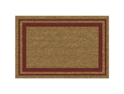 Tapete De Coco Natural Com Bordas Vermelhas 40x60cm Idmat