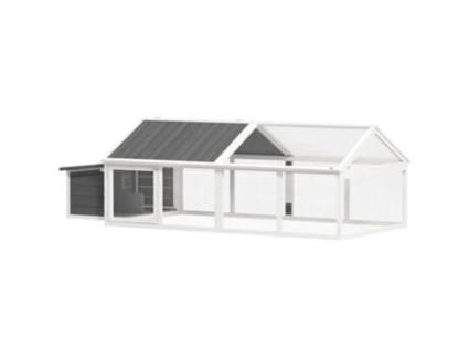 Madeira Galinheiro Abeto Madeira e Metal Bicolor 240x112,5x76 cm PAWHUT