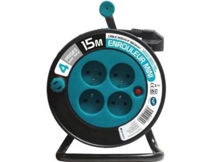 Carretel Doméstico Zenitech 15m 3g1 Mm² Azul
