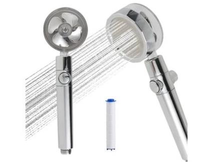 Cabeça de chuveiro de hélice de alta pressão, chuveiro economizador de água, cabeça de chuveiro de massagem portátil com rotação de 360 ° RHAJQ