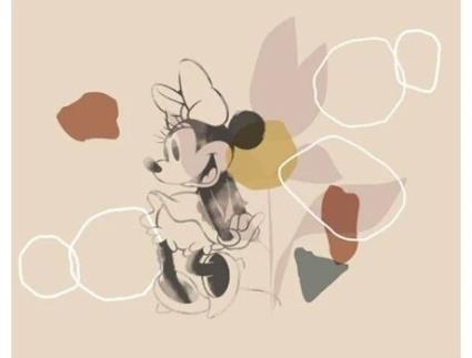 Iadx7 047 Papel De Parede Fotográfico Não Tecido Disney Minnie Soft Shapes 350 X 280 Cm Komar