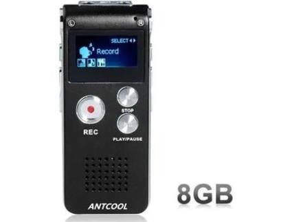 Antcool Mini USB Gravador de Voz 8GB 650 Horas Mp3 Player