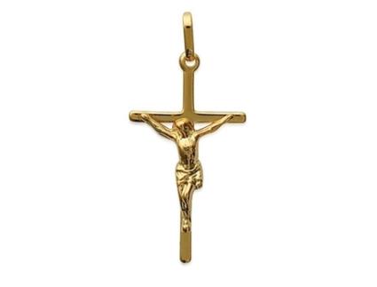 Pingente Brillaxis Cristo Crucificado Ouro Banho Amarelo Homem