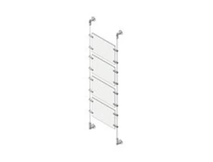Sc41a4h A4 Suporte de exibição de apresentação montado na parede Aço inoxidável, transparente Tecnostyl