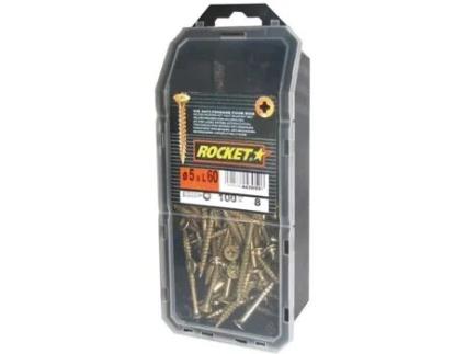 Parafuso Rocket Modelo Vynex 5x60 Mm Aço Dicromado Cabeça Escareada Pozi