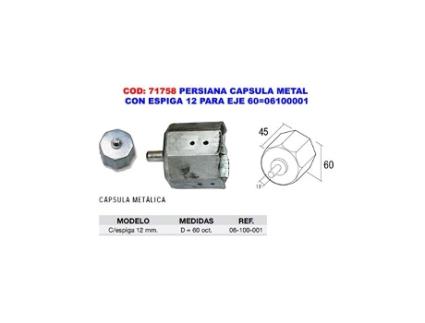 Cápsula De Obturador De Metal Com Ponta 12 Para Eixo 6006100001 Gaviota