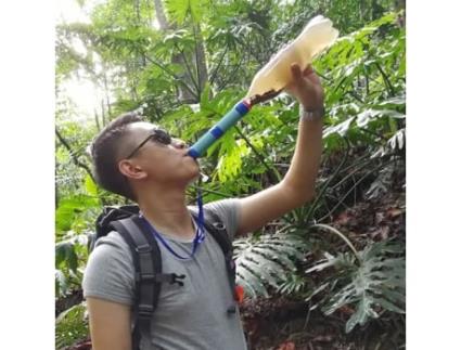 Purificador de água ao ar livre portátil acampamento caminhadas escalada vida emergência sobrevivência filtro água DELAMAN