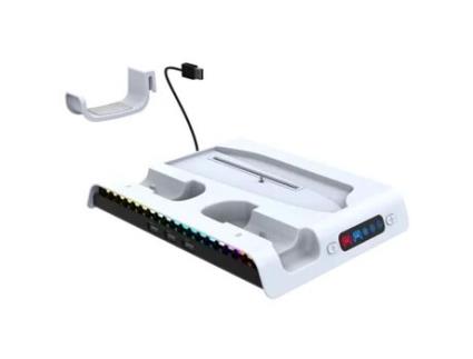 Suporte De Carregamento Multifunções Para A Ps5 Slim Com Rgb E Refrigeração Branco Ipega