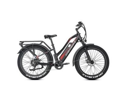 Fat Bike Jobobike Robin Bicicleta Elétrica Step Thru, Roda 26, 250w 48v 14ah Preta