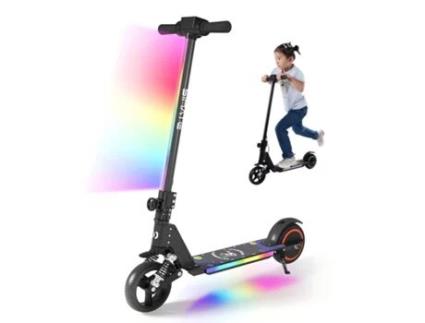 Trotinete Elétrica para Crianças ELSCOOT S5 Preto(Velocidade Máx 14 km/h- Carga 70 kg- Autonomia 8km- Dobrável- LCD Ecrã- Amortecimento Função)