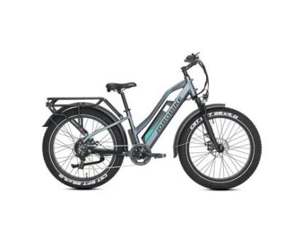 Fat Bike Jobobike Robin Bicicleta Elétrica Step Thru, Roda 26, 250w 48v 14ah Cinza