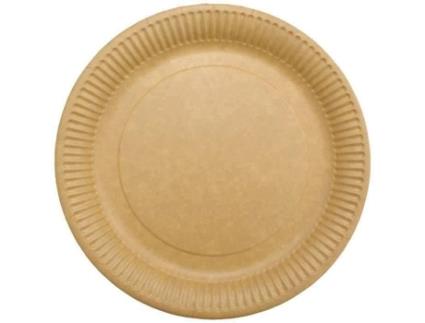 Pratos De Papelão Kraft Laminado Orgânico 18cm X50 Sphere