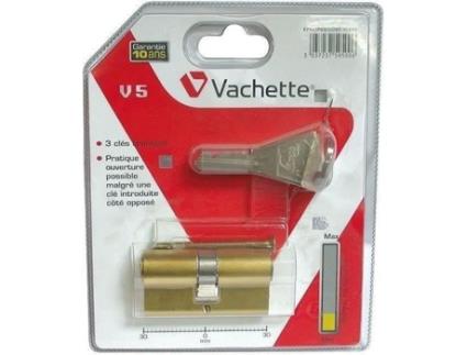 Cilindro Europeu Vachette Latão 35x35 Mm A Chave Polido Proteção Anti Arrombamento