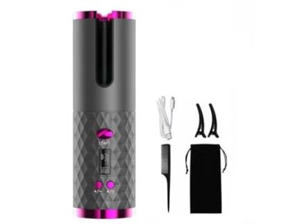 Modeladores de Cabelo Cerâmico KLACK Zdj01 Carretel Recarregável Profissional com Lcd- Preto