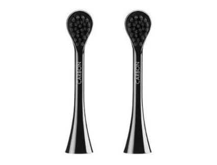 Curaprox, Preto É Branco, Hidrosonic De Carbono, Cabeças De Escova De Dentes, 2 Unidades Curaden