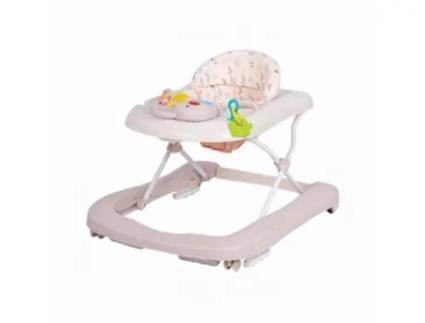 Andador de Primeiros Passos Dobrável para Bebés 3 em 1, Altura e Velocidade Ajustáveis, Assento e Caixa de Música Removíveis, A partir dos 6 Meses