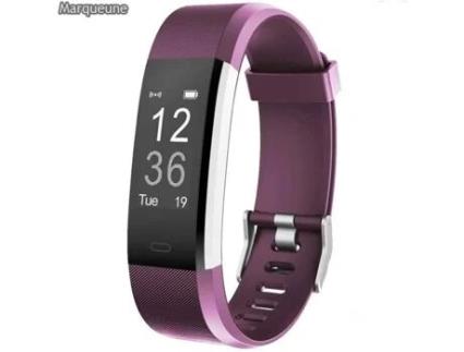 Relógio Conectado Smartwatch MARQUEUNE À Prova D'Água Ip68 Monitor de Sono para Iphone Samsung Huawei Roxo