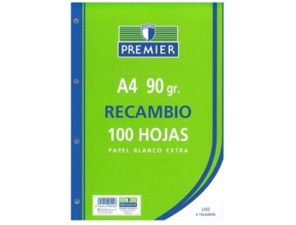 Livro Recambio A4 100h 4 Taladros 90g Liso Premier De Desconocido (espanhol)