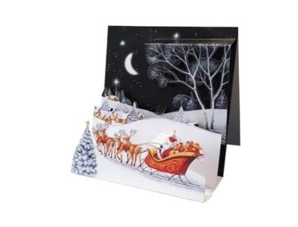 Postal Imagem 3d Pop Up Natal Pai Natal 20771