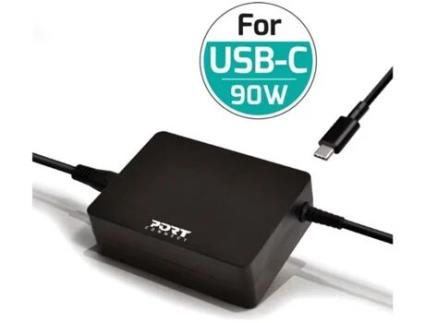 Carregador de Portátil PORT DESIGNS (Outlet Caixa Aberta - Universal - USB-C - 90W - Preto)