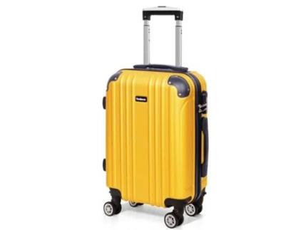 Mala De Viagem De Cabina 55cm, Mala De Viagem Pequena, Mala De Viagem Pequena E Leve, Material Abs Resistente E Leve, 55x35x22cm, Amarelo Limão Todeco