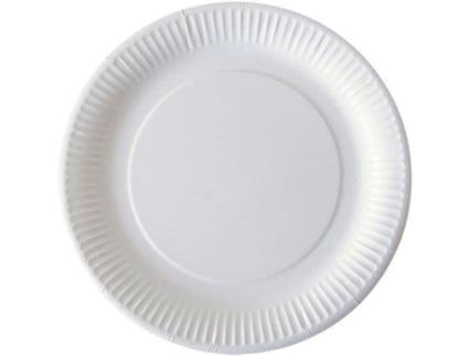 Prato Descartável De Papelão Branco 23 Cm X50 Greenday
