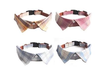 Coleira para Cães e Gatos com Laço em Xadrez Fivela Plástica Coleiras Ajustáveis Leves para Cães de Pequeno Médio e Grande Porte KOFIHETY